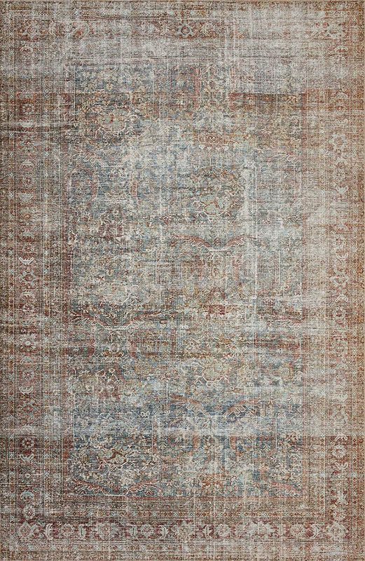 Photo 1 of Chris Loves Julia x Loloi Jules JUL-05 Lagoon / Brick Oriental Area Rug 3'-6" x 5'-6"
