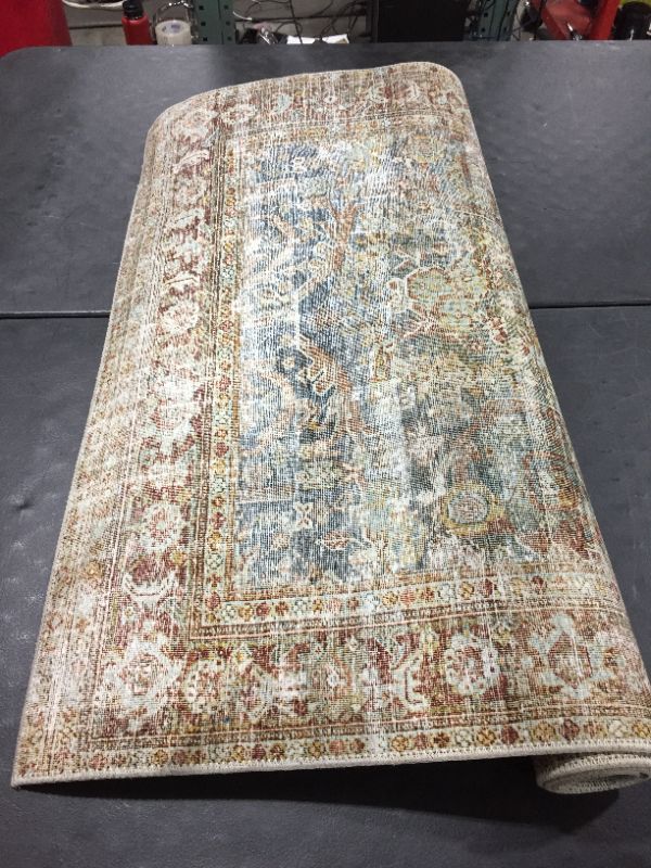 Photo 2 of Chris Loves Julia x Loloi Jules JUL-05 Lagoon / Brick Oriental Area Rug 3'-6" x 5'-6"
