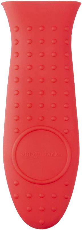 Photo 1 of Amazon Basics Silicone Hot Skillet Handle Cover Holder, Red
