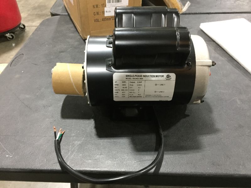 Photo 2 of 5 HP SPL 3450RPM Single Phase Electric Air Compressor Motor, 56 Frame 5/8" Shaft
