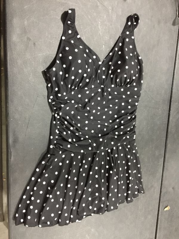 Photo 1 of 1 Piece Black and White Polka Dot Bathing Suit 