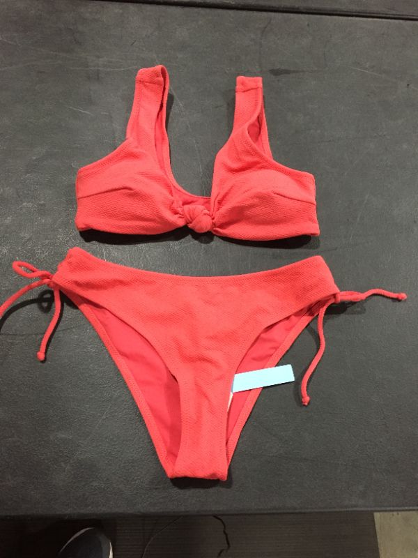 Photo 2 of Cupshe Rose Solid Knotted Bikini Medium 
 