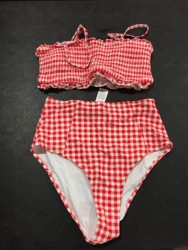 Photo 2 of Cupshe Red Gingham Smocked Bikini
