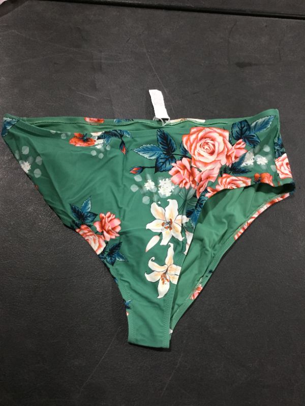 Photo 2 of Cupshe Bree Floral High Waisted Plus Size Bikini Bottom 4X 
