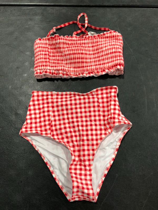 Photo 2 of Cupshe Red Gingham Smocked Bikini Small 
