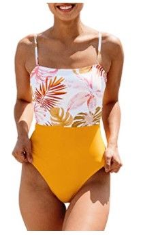 Photo 1 of Cupshe CUPSHE Women's One Piece Tropical Leaves Swimsuit Medium
