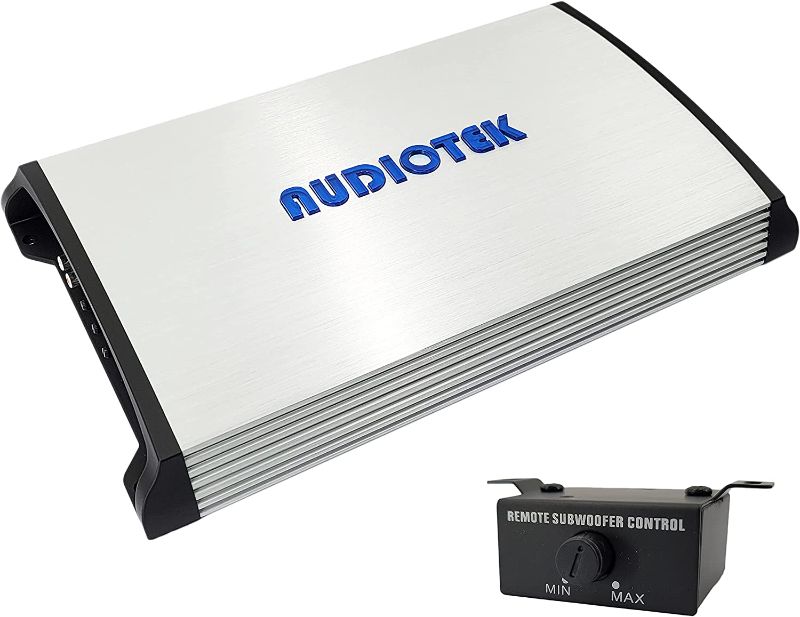 Photo 1 of Audiotek AT5000S 2 Channel Stereo Car Amplifier - 5000 Watts, 2 Ohm Stable, LED Indicator, Full Range, Bass Knob Included, Great for Speakers and Subwoofers
