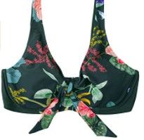 Photo 1 of CUPSHE Women's Knot Front Floral Bikini Top Moulded Cup Plus Size Bathing Suit 0X
