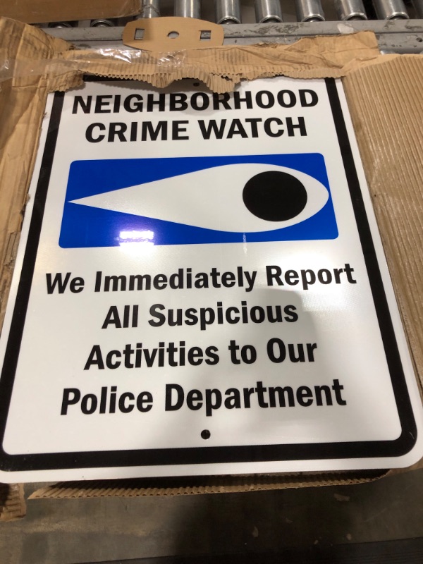 Photo 2 of "Neighborhood Crime Watch - We Immediately Report All Suspicious Activities to Police" Sign by SmartSign | 18" x 24" 3M Engineer Grade Reflective Aluminum
