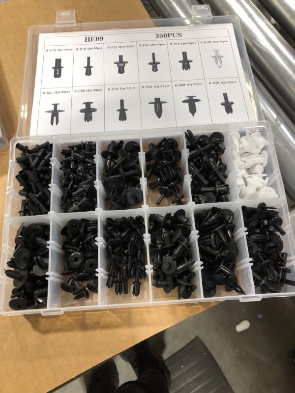 Photo 2 of 350pcs Car Plastic Push Retainer Pin Rivet Trim Clip Assortments Kit
