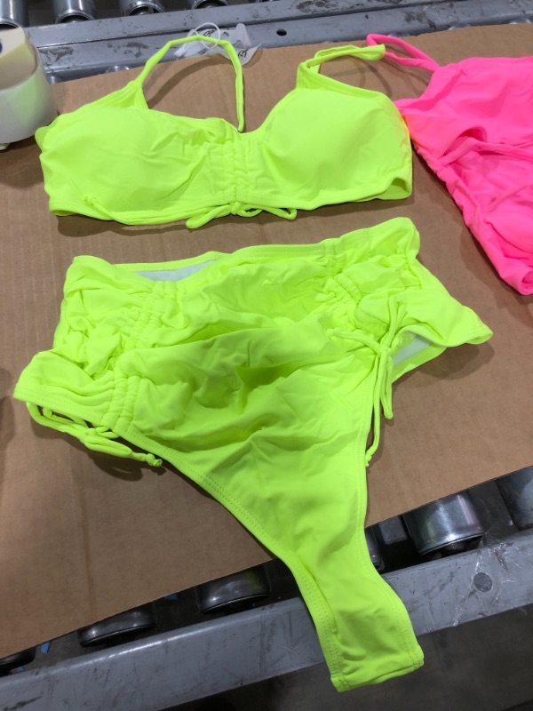 Photo 2 of 2pk Women's Neon Bathing Suit, Medium 
