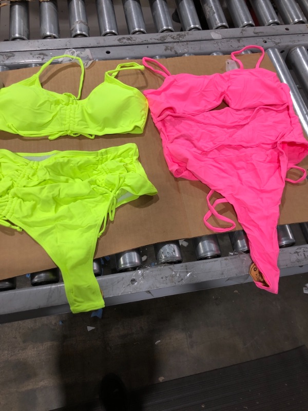 Photo 1 of 2pk Women's Neon Bathing Suit, Medium 