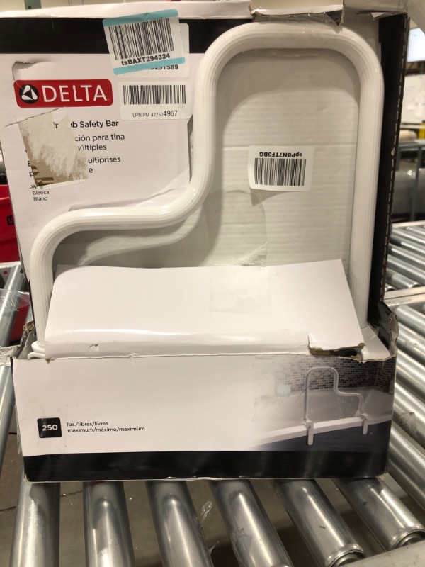 Photo 2 of Delta Faucet DF585 WHT Multi Grip Tub Bar, White
