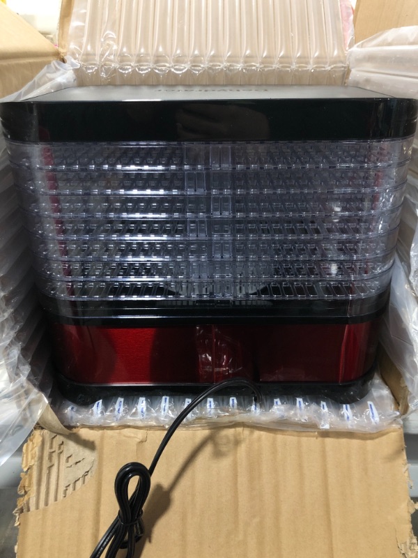 Photo 2 of VIVOHOME Electric 400W 8 Trays Food Dehydrator Machine with Digital Timer and Temperature Control for Fruit Vegetable Meat Beef Jerky Maker Red BPA Free
