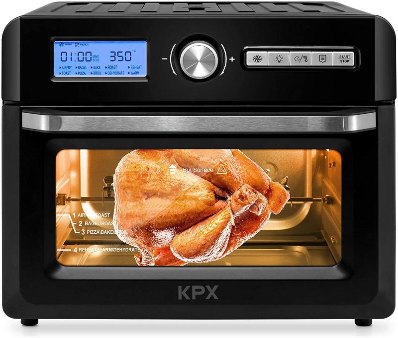 Photo 1 of KPX Air Fryer Toaster Oven,20 Quart 10-in-1 Convection Oven Combo, Roaster, Broiler, Rotisserie, Dehydrator, Pizza Oven , 7 Accessories with Recipe, LED Display & Control Dial, 1500W, UL Listed

