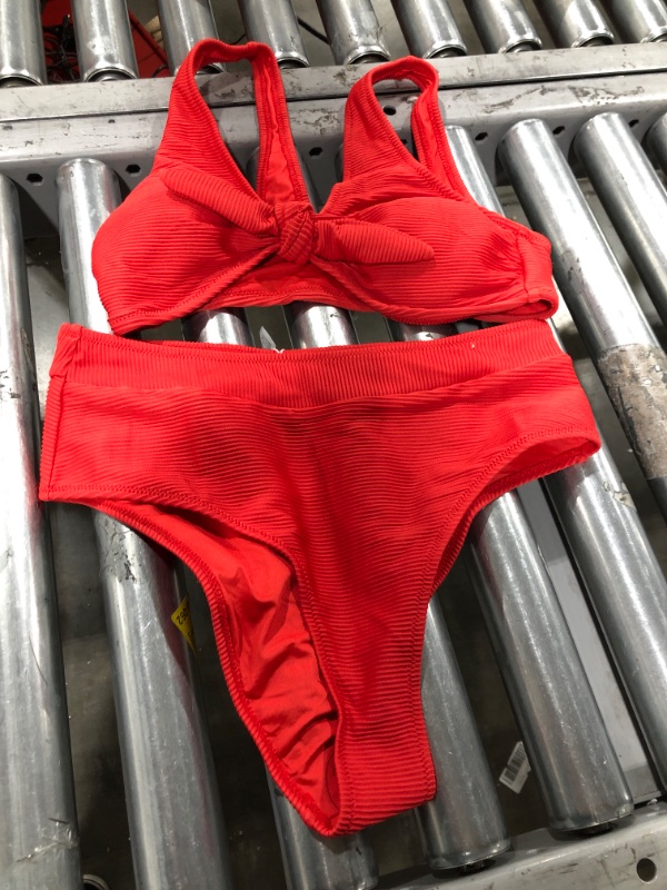 Photo 2 of M Ribbed Red Bowknot Bikini