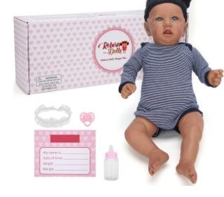 Photo 1 of Reborn Baby Doll, 22 Inch Cute Soft Vinyl Silicone Baby Boy Doll Handmade Lifelike Weighed Reborn Boy Doll (Not same as stock)