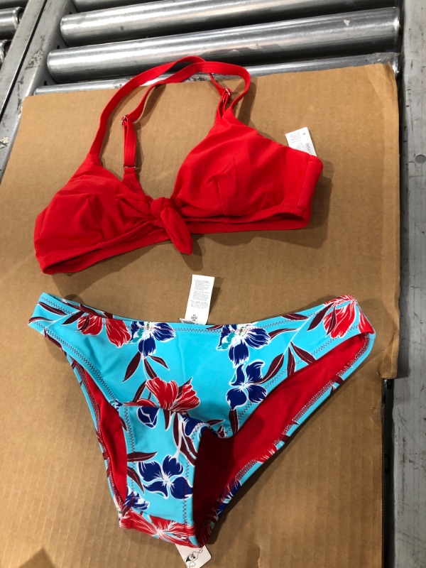 Photo 2 of M Red And Floral Print Low Rise Bikini