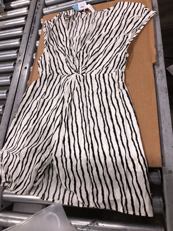Photo 1 of Eva Wave Striped V-Neck Sleeveless Dress M
