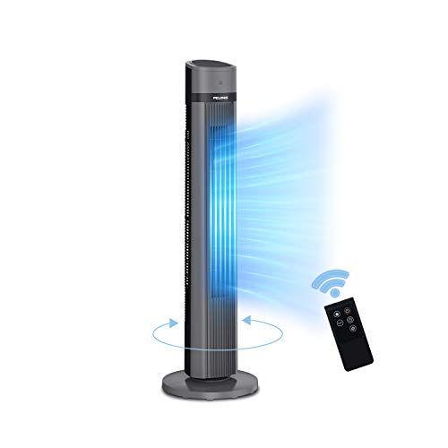 Photo 1 of  PELONIS PFT40A4AGB Electric Oscillating Stand Up Tower Fan with Quiet Cooling, 3 Speed, up to 15h Timer, LED Display, Remote Control Included, 40-inch Black 2020 New Model
