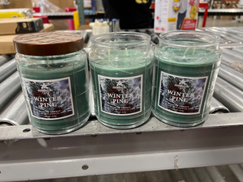 Photo 2 of 3pk | 18 oz. Winter Pine Scented Candle Jar
