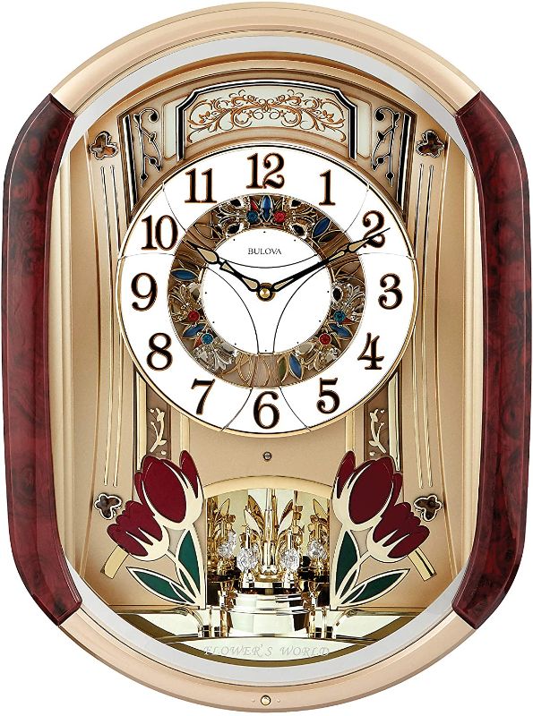 Photo 1 of Bulova Fantastic Strike & Chime Wall Clock, Gold
