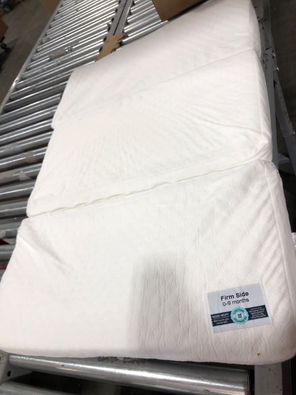 Photo 1 of hiccapop Pack and Play Mattress Pad [Dual Sided] w/Firm Side (for Babies) & Soft Memory Foam Side (for Toddlers) | Memory Foam Play Yard Mattress | Playard Matress Fits (38"x26") Pack N Play Playpens
