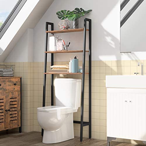 Photo 1 of HOOBRO Over The Toilet Storage, 3 Tier Over Toilet Bathroom Organizer with Adjustable Feet, Industrial Multi-Functional Toilet Rack, Bathroom Storage Organizer, Easy to Assemble, Rustic Brown BF42TS01

