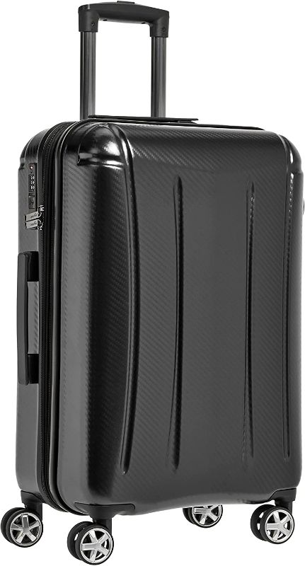 Photo 1 of Amazon Basics Oxford Expandable Spinner Luggage Suitcase with TSA Lock - 26.8 Inch, Black
