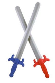 Photo 1 of Liberty Imports Giant Foam Great Swords 2 Pack Warrior Knights Weapons Kids Pretend Play Toy Set - Red vs Blue (28 Inches)
