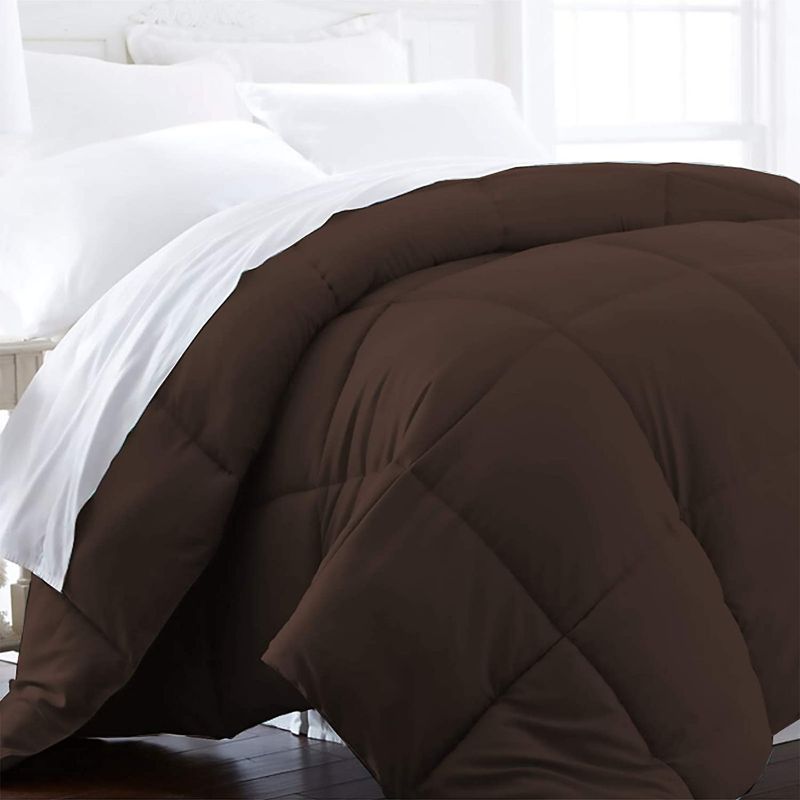 Photo 1 of Beckham Hotel Collection King/California King Size Comforter - 1600 Series Down Alternative Home Bedding & Duvet Insert - Brown
