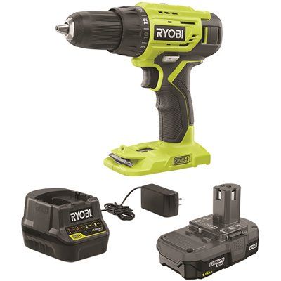 Photo 1 of RYOBI ONE+ 18V Lithium-Ion Cordless 1/2 in. Drill/Driver Kit with (1) 1.5 Ah Battery and 18V Charger
