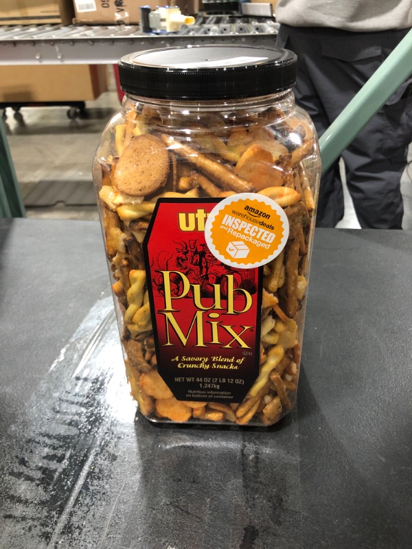 Photo 2 of Utz Pub Mix - 44 Ounce Barrel - Savory Snack Mix, Blend of Crunchy Flavors for a Tasty Party Snack - Resealable Container - Cholesterol Free and Trans-Fat Free, BEST BY FEB 21 2022
