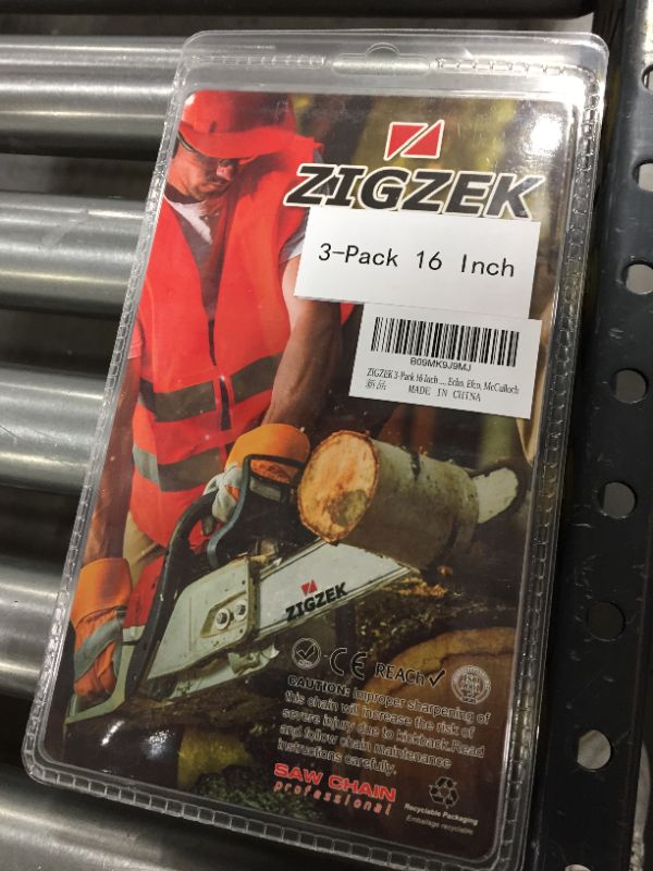 Photo 2 of ZIGZEK 3 Pack 16 Inch Chainsaw Chains .050 Gauge 3/8" LP 56 Drive Links Fits Craftsman, Homelite, Poulan, Echo, Efco, McCulloch
