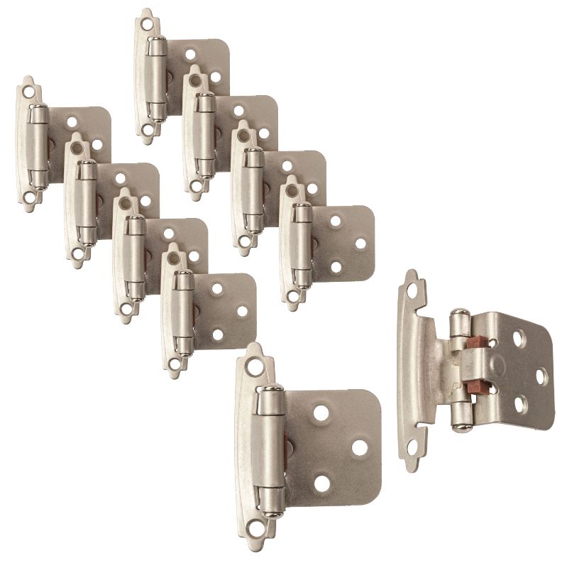 Photo 1 of Brainerd H0103BL-SN-U1 Satin Nickel Self Closing Overlay Hinge Pack Of 10
