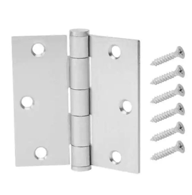 Photo 1 of 2 PACK- Everbilt 3-1/2 in. Square Satin Chrome Commercial Grade Door Hinge- 