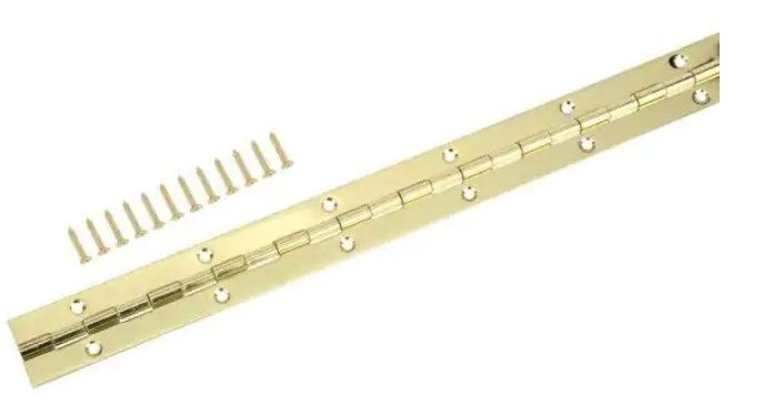 Photo 1 of 7 PACK- Everbilt 1-1/16 in. x 12 in. Bright Brass Continuous Hinge