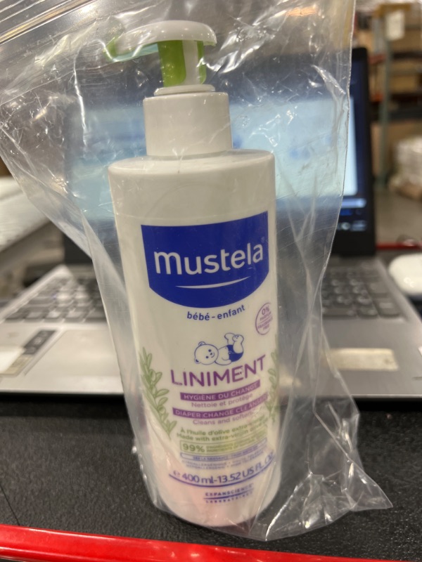 Photo 1 of Mustela Liniment - No-Rinse Baby Cleanser for Diaper Change - with Extra Virgin Olive Oil - Fragrance-Free - 13.52 fl. Oz

