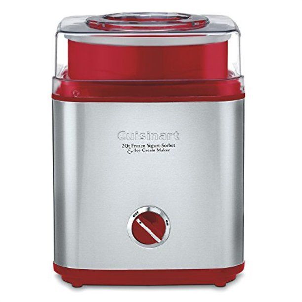 Photo 1 of cuisinart ice-30r pure indulgence frozen yogurt sorbet & ice cream maker, 2 quart, brushed metal/red
