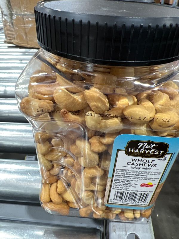 Photo 3 of 2 packs of Nut Harvest, Lightly Salted Whole Cashews, 24oz Jar
BEST BY: DEC.14.2021
