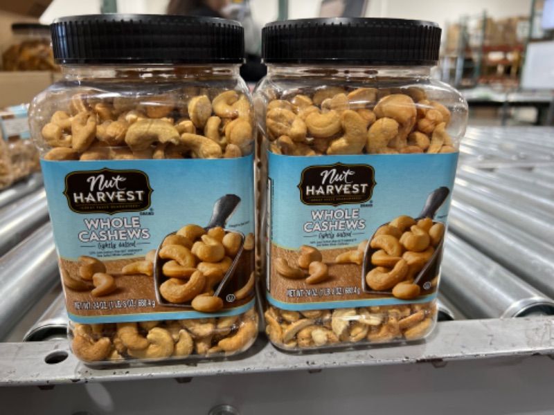 Photo 2 of 2 packs of Nut Harvest, Lightly Salted Whole Cashews, 24oz Jar
BEST BY: DEC.14.2021