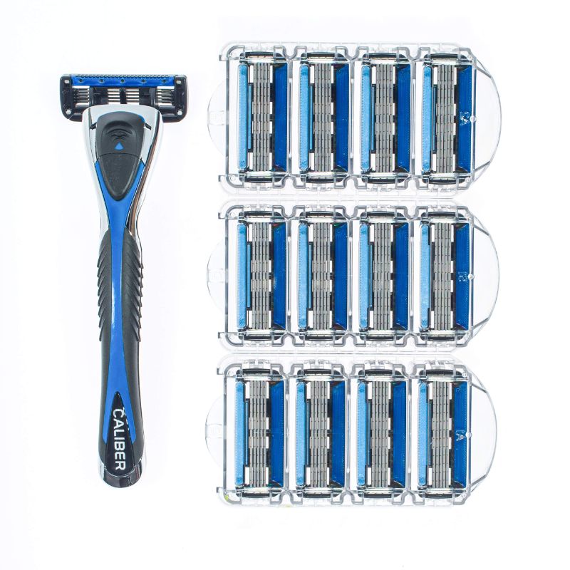 Photo 1 of Personna Men's 5 Blade Razor System - Mens Shaving Razors - Razor Handle with 12 Replacement Cartridges
