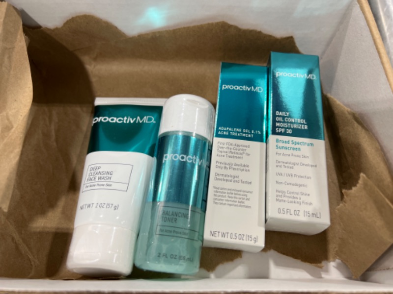 Photo 2 of ProactivMD Adapalene Gel Acne Kit - Complete Retinol Moisturizer and Toner Combo Kit with Deep Cleansing and Exfoliating Acne Face Wash, Balancing Toner, Daily Oil Control with SPF 30
