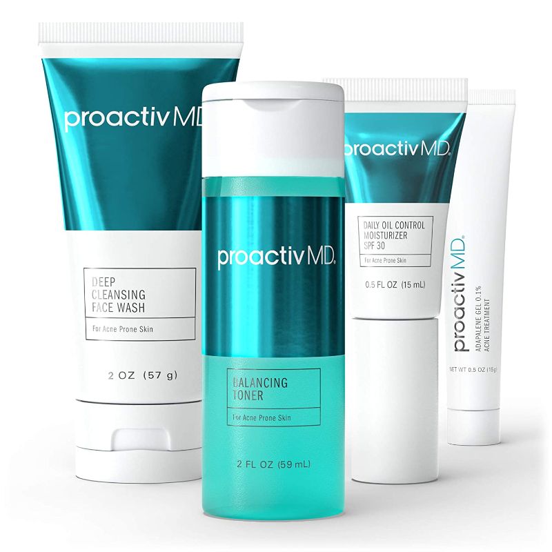 Photo 1 of ProactivMD Adapalene Gel Acne Kit - Complete Retinol Moisturizer and Toner Combo Kit with Deep Cleansing and Exfoliating Acne Face Wash, Balancing Toner, Daily Oil Control with SPF 30
