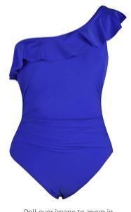 Photo 1 of Hilor Women's One Piece Swimsuits One Shoulder Swimwear Asymmetric Ruffle Monokinis Bathing Suits, Size 12