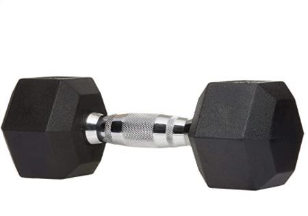 Photo 1 of Amazon Basics Rubber Encased Hex Dumbbell Hand Weight 25lb 