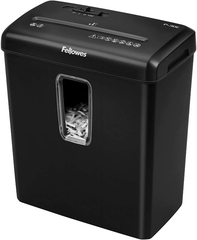 Photo 1 of Fellowes Powershred P-30C 6-Sheet Cross-Cut Deskside Paper Shredder