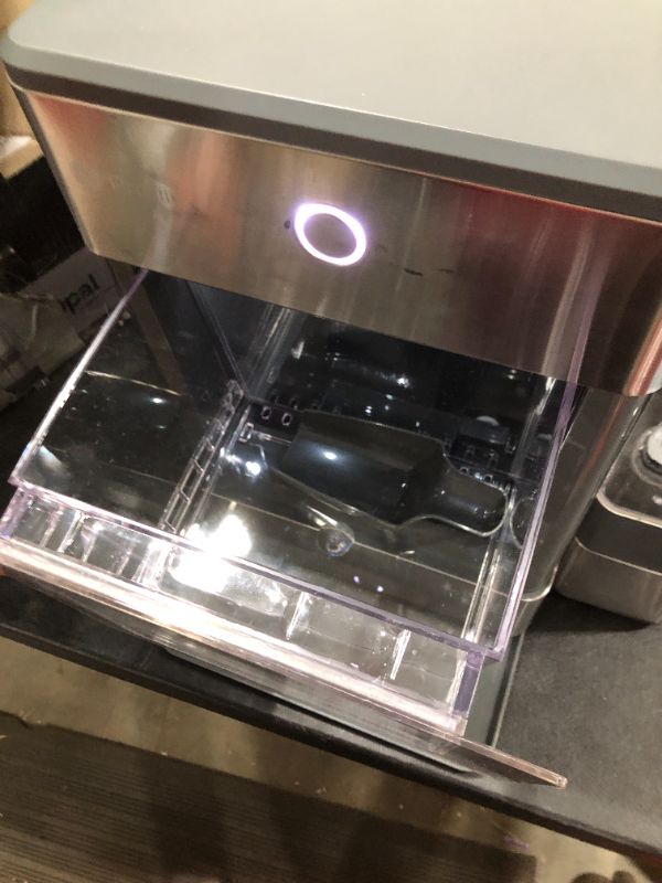 Photo 3 of GE Profile Opal | Countertop Nugget Ice Maker with Side Tank | Portable Ice Machine with Bluetooth Connectivity | Smart Home Kitchen Essentials | Stainless Steel Finish | Up to 24 lbs. of Ice Per Day