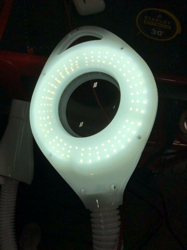 Photo 1 of  LED Magnifying Glass Desk Lamp for Close Work - Bright, Lighted Magnifier for Reading, Crafts & Pro Tasks  & Dimmable 
