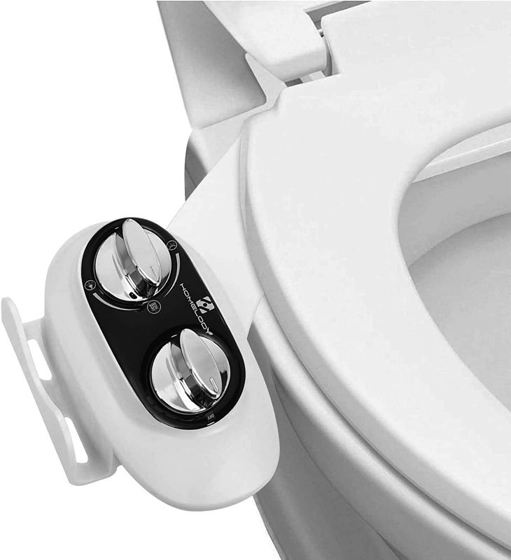 Photo 1 of Bidet Toilet Seat Attachment, Non-Electric Self Cleaning Dual Nozzle (Posterior/Feminine Wash) Fresh Water Sprayer Bidet with Adjustable Water Pressure Switch and Mobile Phone Holder
